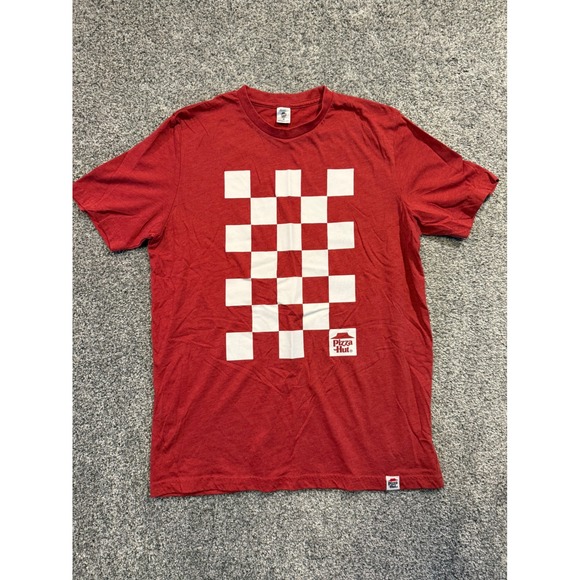 IQ Apparel LLC Other - Pizza Hut T-Shirt Mens M Red Checkered Logo Graphic Short Sleeve Promo Tee